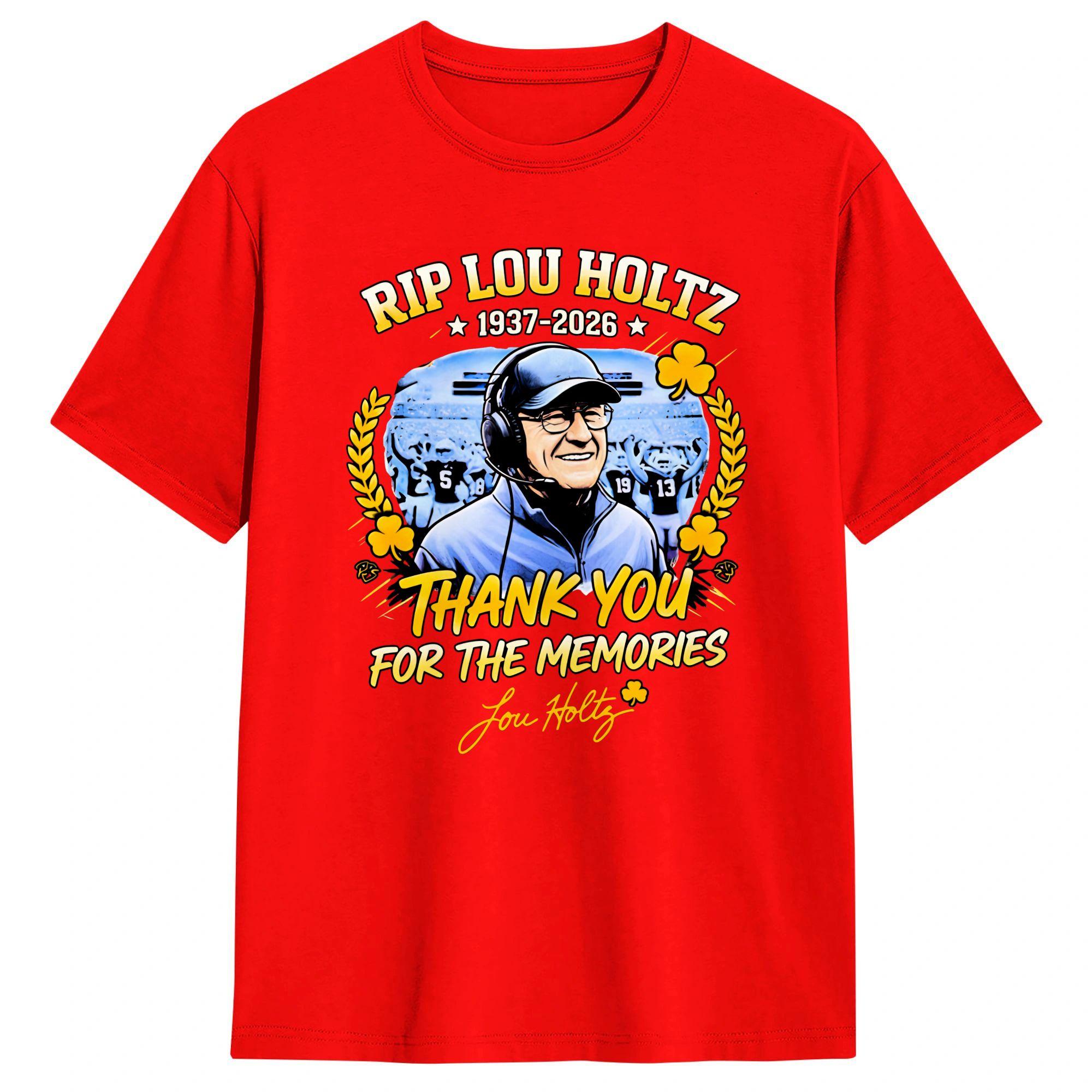 

Lou Holtz Thank You For The Memories Cotton T Shirt For Couple Summer Funny T Shirts Leisure Tees Oversize Casual Clothing S