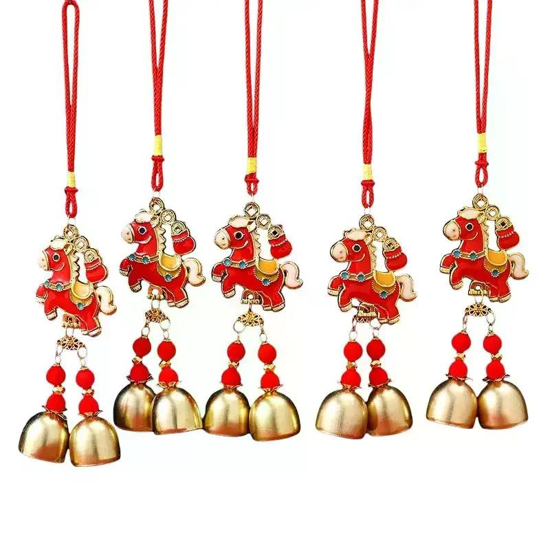 /1Pc Chinese New Year Decoration 2026 Chinese Spring Festival Horse Year Wind Chime Hanging Pendant Room Wall Hanging Ornament