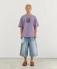 Tonilolenseu Pigment Cat Graphic Short Sleeve T-Shirt Purple