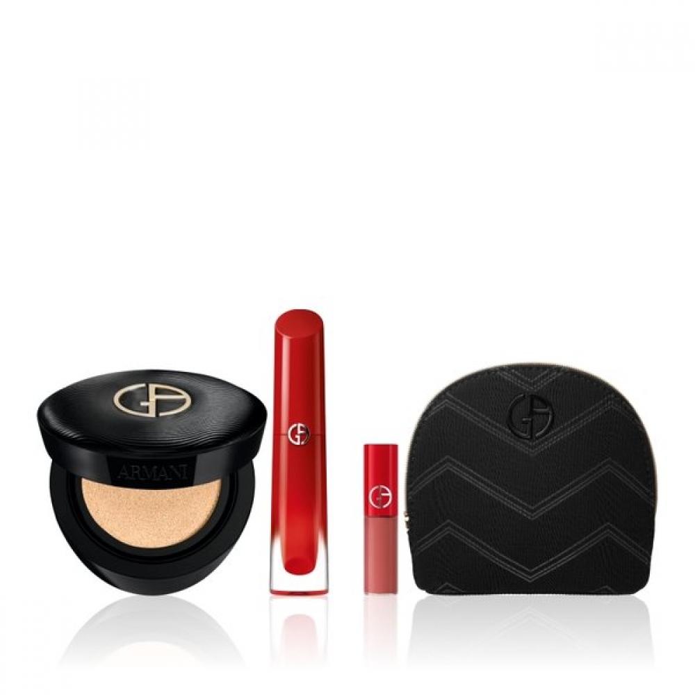 Armani Beauty New Luminous Silk Prima Glow Cushion   New Lip Maestro Magnet Set No. 0/No. 161 Magnet Beige [BEST]