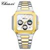 High-quality Luxury Watches For Man Fashion Original Chronograph Date Display Quartz Hands Watch Gold White Stainless Steel