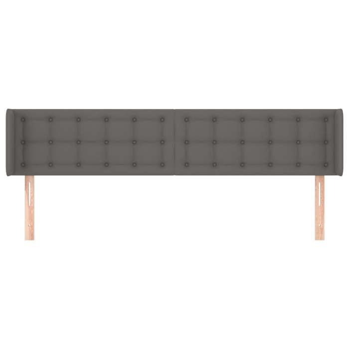 Exclusive House - Headboard with Ears Grey 163x16x78/88 Cm Faux Leather