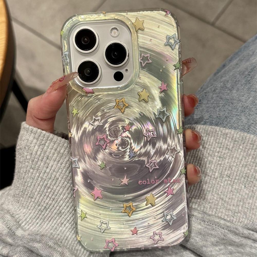 Iridescent Glossy Phone Case for iPhone 11 13 14 15 16 17 Pro 17 13 14 15 Pro Max High Quality Fantasy Floral Style Full Protection Shell