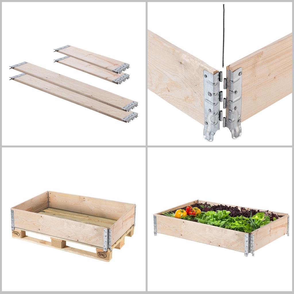 KADAX Paletový nástavec Dřevěný Kontejner na paletu Záhon Bylinková zahrádka