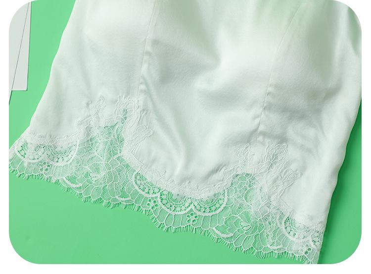 Silk Satin Mulberry Strap Top with Padded Bustier Bandeau Bra and Lace for Women