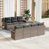 Garden Sofa Set with Cushions 8 pcs Grey Poly Rattan