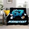 1PC Custom Name "Happy Number Mascot" Flannel Blanket Versatile,all-season Throw Suitable for the Living Room,bedroom,camping,travel,and Gift