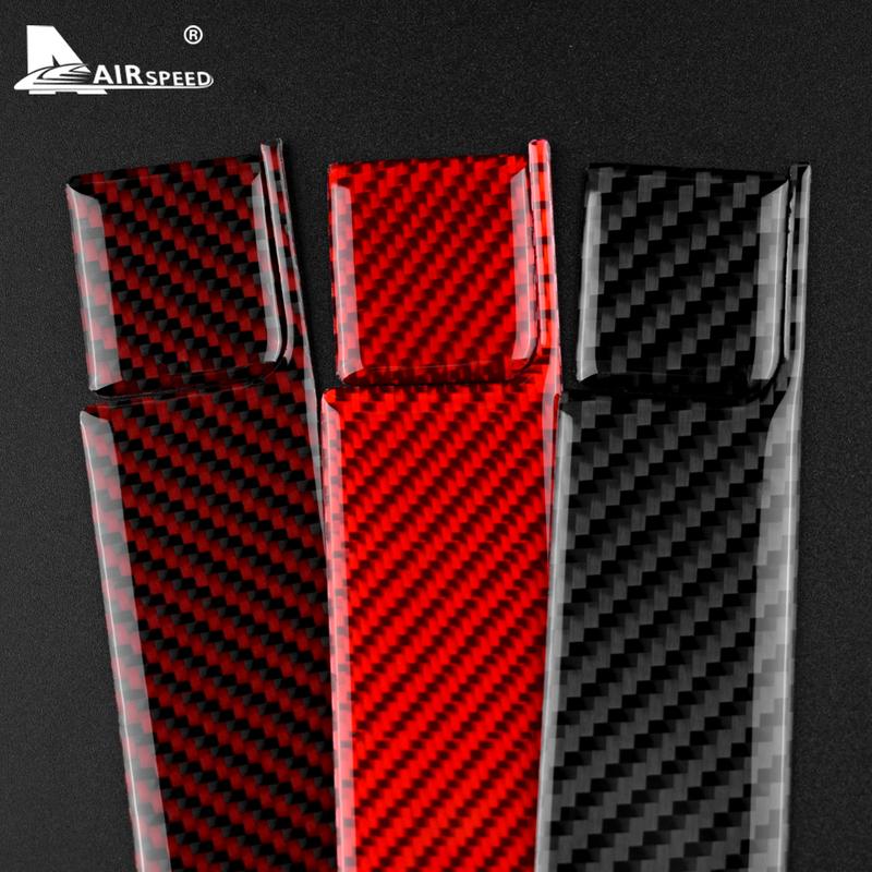 Real Carbon Fiber Sticker For Toyota Prius 2010 2011 Red Black Car Glove Box Cover Decor Interior TrimAccessories.