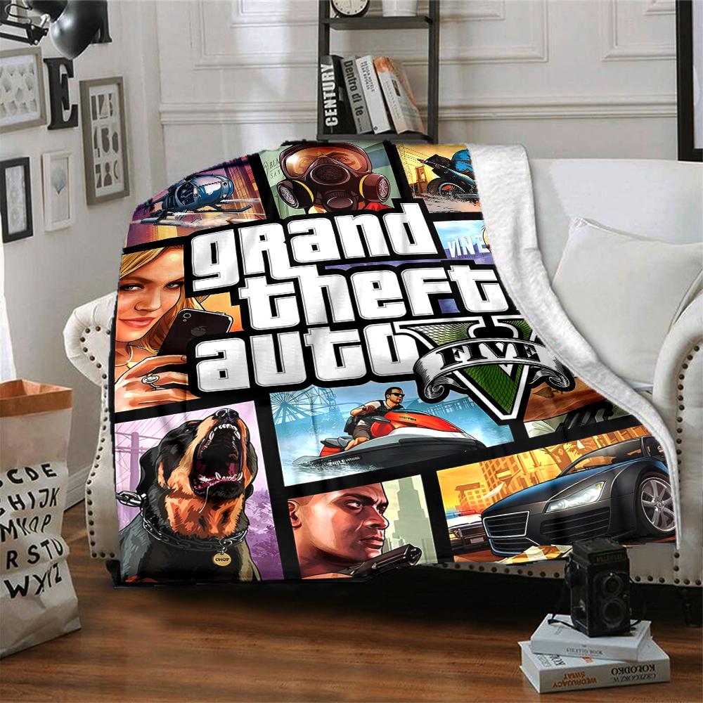 1pc GTA Blanket, Gift, for Men and Women, Soft Blanket, Good for Sofa Bed Couch Travel, Lightweight Flannel Blanket