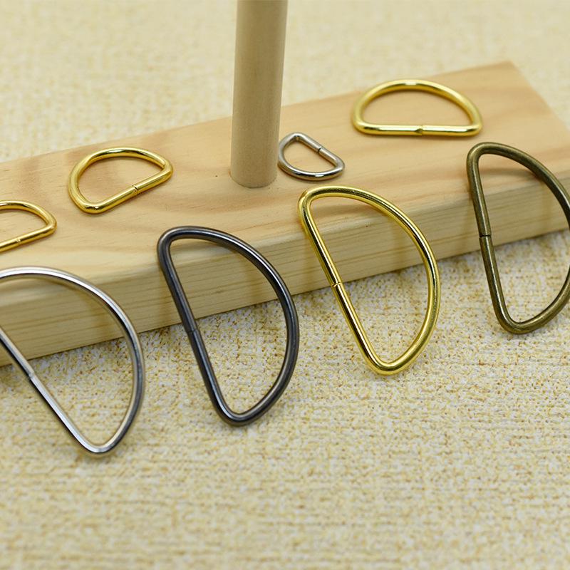 Högkvalitativa Metall D-rings Väskaccessoarer: Guld & Silver Förtjockad Kedjelänksspänne