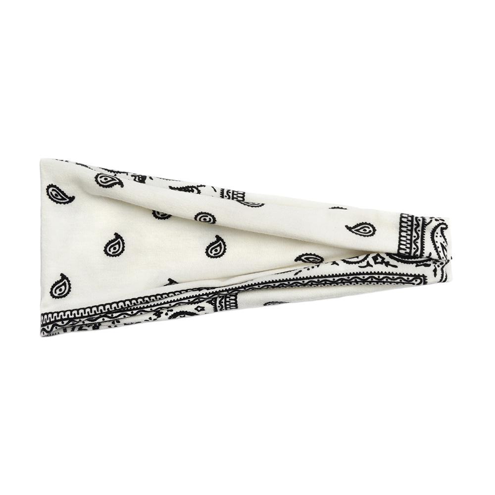 Dámská sportovní jógová pot absorbující čelenka - Široký okraj, Tištěný design, Vlasový doplněk