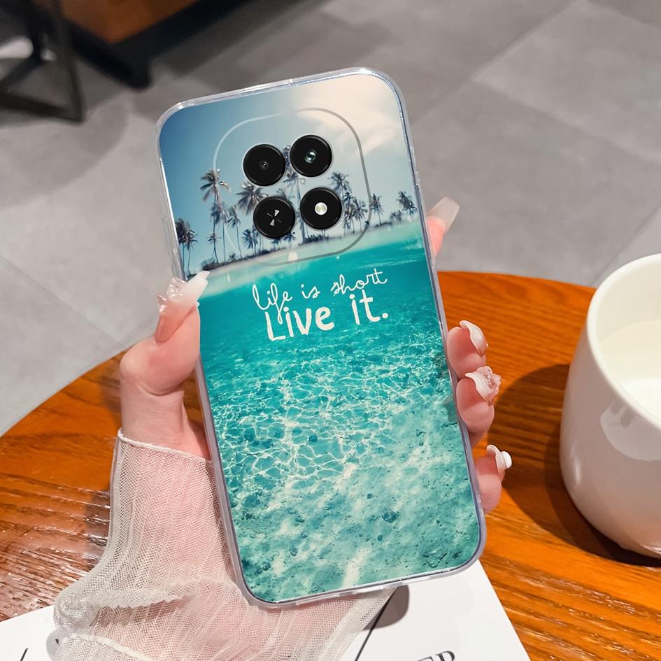 Housing For Oppo Narzo N61 Note 60 A3 A60 A40m V60 F27 Reno12 F Realme 13 12 Clear Cases Fashion Labels Silicone Soft Super Shockproof Bumper For OPPO