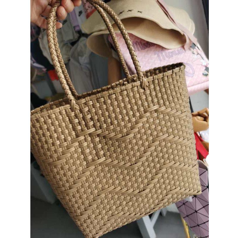 Multi-purpose new PE woven portable bathroom basket, toiletries storage basket, plastic vegetable basket