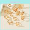 Modern Zinc Alloy Butterfly Heart Ring Set With Geometric Design For Women