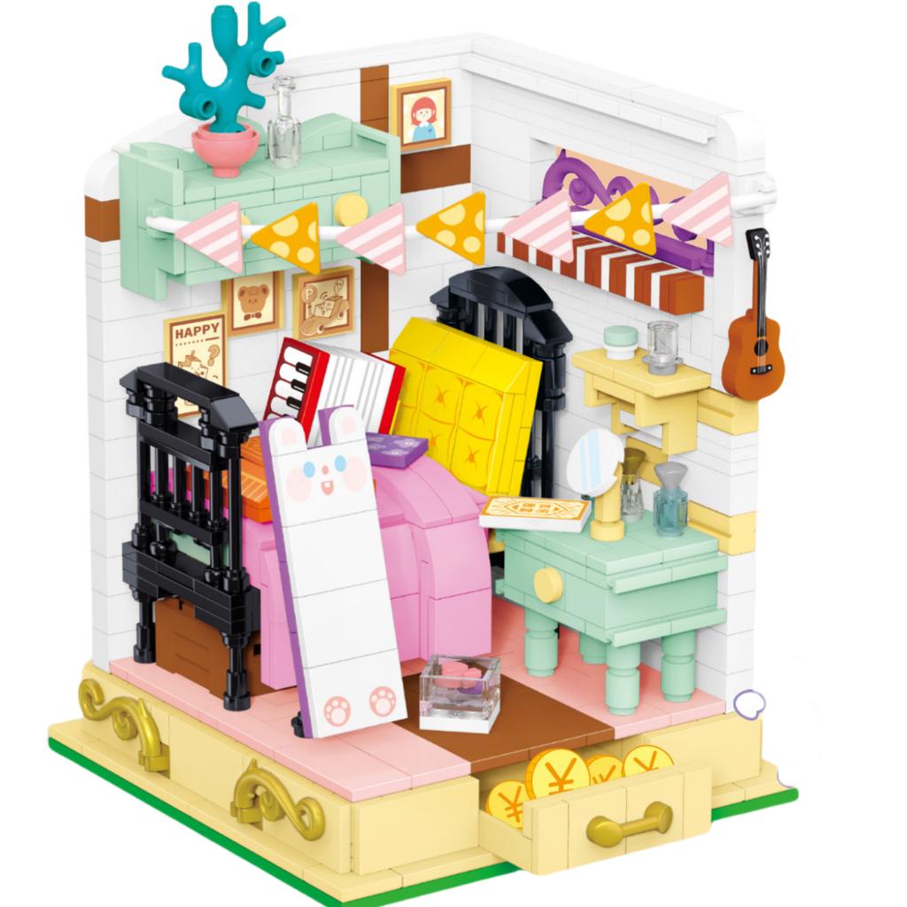 Meisjes Assemblage Spel Bouwsteen Set Prinsessen Winkel Tuin Studeerkamer Speelruimte Schaalmodel Cadeau Speelgoed Tuin Compatibel met