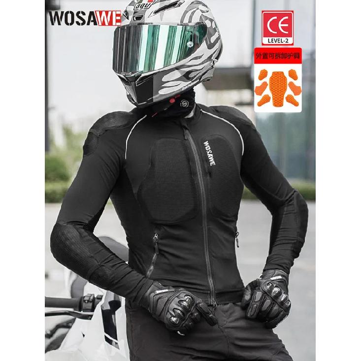 WOSAWE Motorcycle Jacket Body Armor Protection Jackets Motorbike Clothing Moto Riding Back Protectors CE Certification Soft Pads