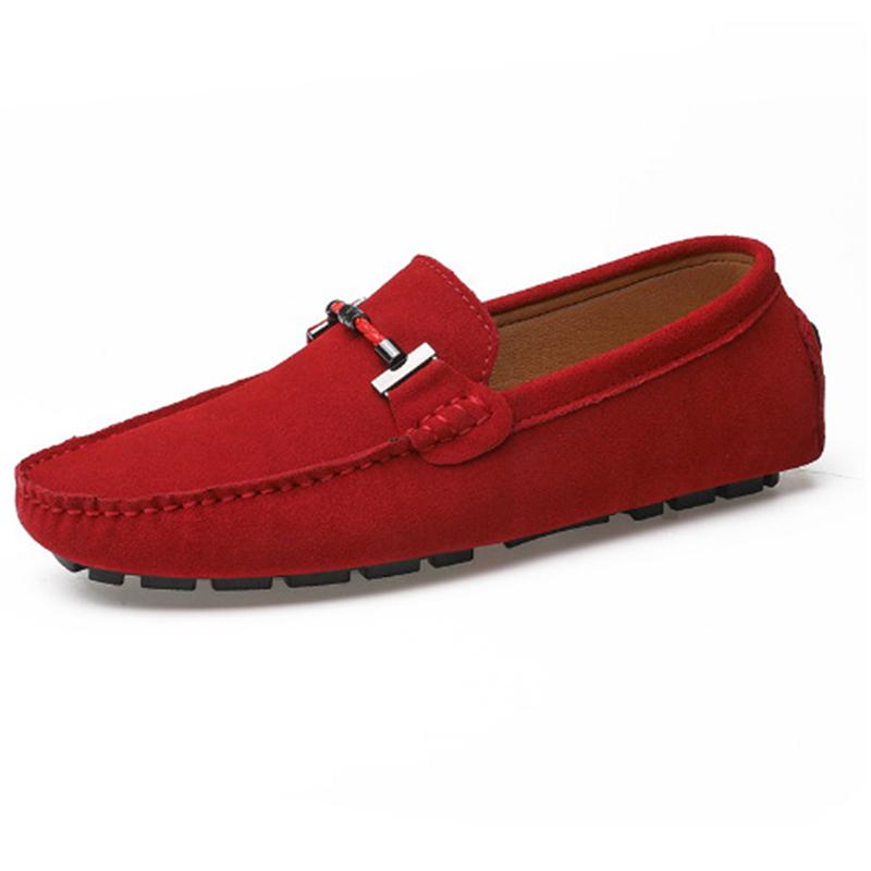 Spring/Summer Korean Edition Large Size Bean Shoes, Casual Leather Shoes, Genuine Leather, Handsewn Lazy Man's Footwear, Men's Shoes