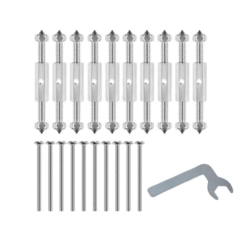 10Pcs Wall Socket Cassette Repairer Adjustable Cassette Screws Support Rod with Wrench Wall Switches Box Repair Device