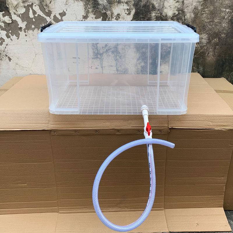 Turtle Tank with Drainage Hole - Transparent Breeding & Storage Box, Small/Large Size for Home Use