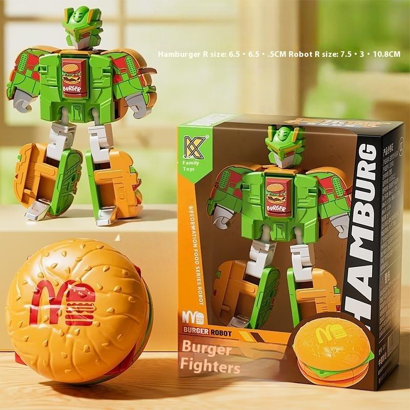 

1 шт. Двойная форма Трансформирующийся робот Игрушка Симуляция Мороженое Бургер Игровой домик Трансформирующийся Мех Модель Игрушки Детский подарок-сюрприз
