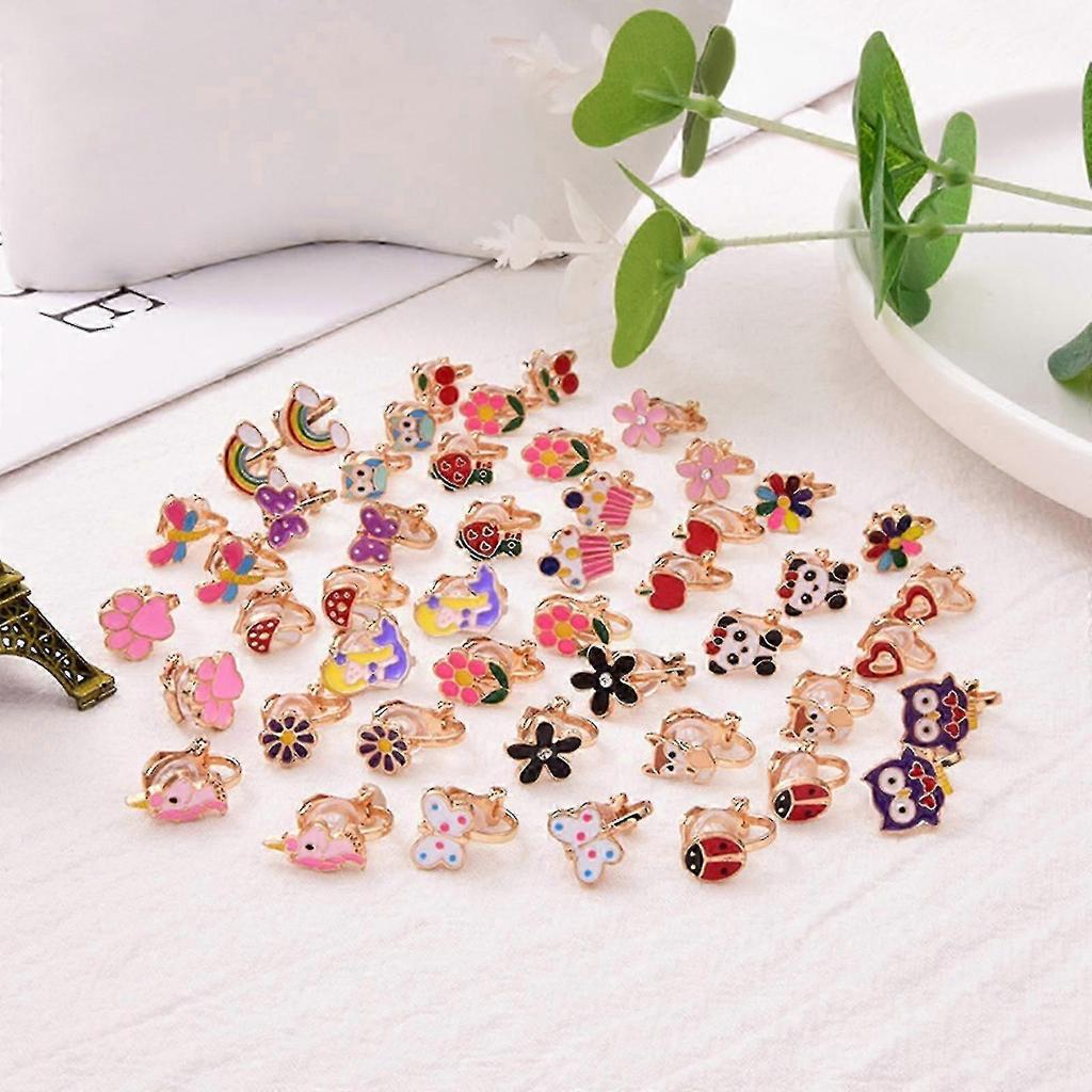 20 Pairs Of Girls Clip On Earrings Kids Cute Flower Earring Princess Dress Up
