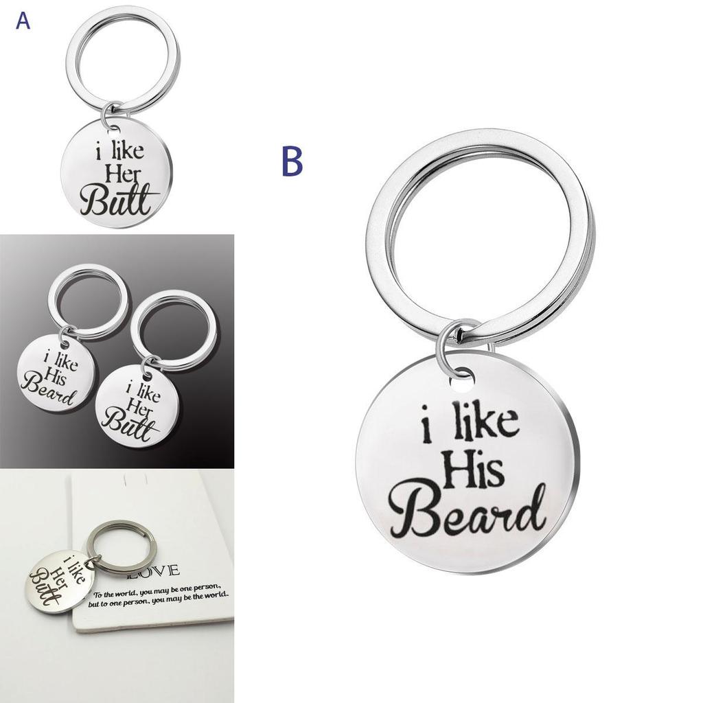 Stainless Steel Cute Couple Keychain Love Key Ring Gift For Boyfriend Girlfriend With Premium Quality Polished Finish