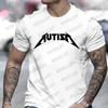 Koszulka męska z nadrukiem na temat świadomości autyzmu, casualowa, modna, miękka, modna koszulka, odzież Harajuku, wygodna męska koszulka z nadrukiem