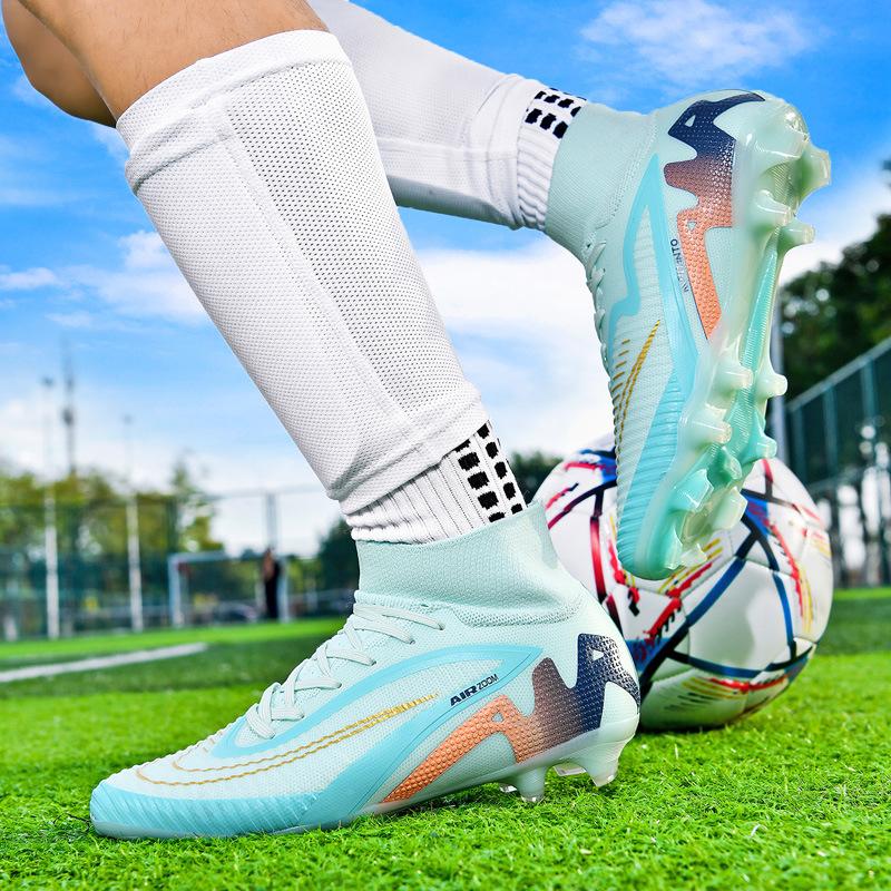 New Football Shoes Men'S High-Top Teenage Students Women'S Tf Broken Nails Ag Long Nails Competition Training Football Shoes