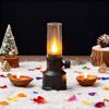 Vintage Battery Operated Electronic Lamp LED Light Clear Flameless Oil Lamp Flameless Candlestick Christmas Light