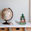 Christmas Tree Music Box, Cabilock Wooden Music Box with Figurines Ornaments, Rotation Christmas Music Box Small Figurines Xmas Present Indoor Room