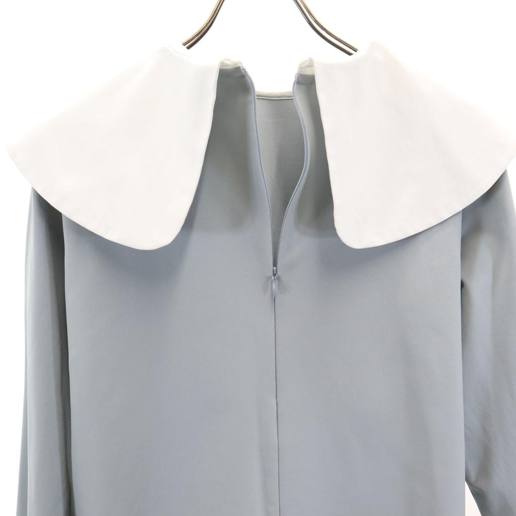 yori 22AW made in Japan Long sleeve Wide collar stretch blouse 38 Women Used