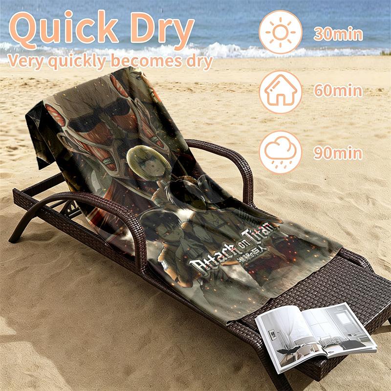 Attack on Titan Beach towels also serve as bath towels summer essential a musthave for the outdoors the beach and the pool