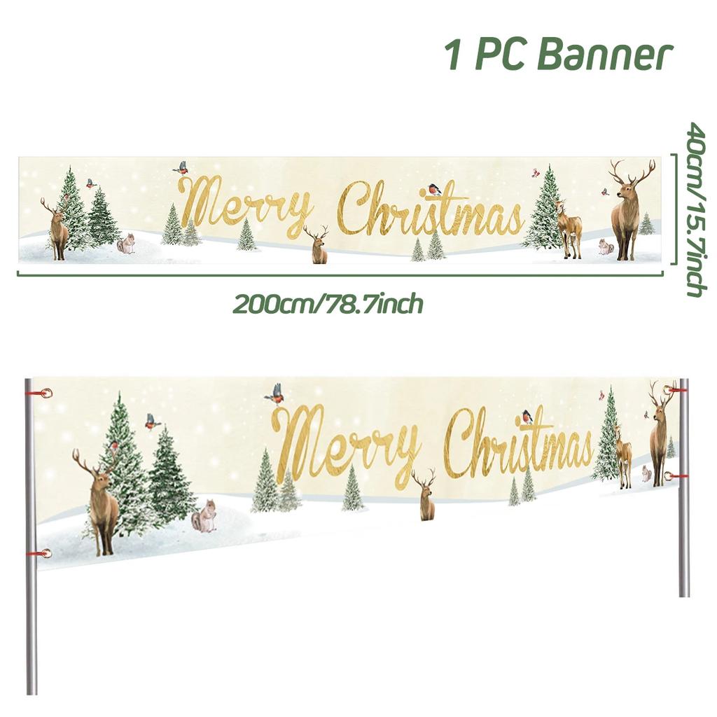 Christmas Outdoor Banner Merry Christmas Decoraton For Home 2025 Cristmas Outdoor Decor Xmas Navidad Noel Happy New Year 2025