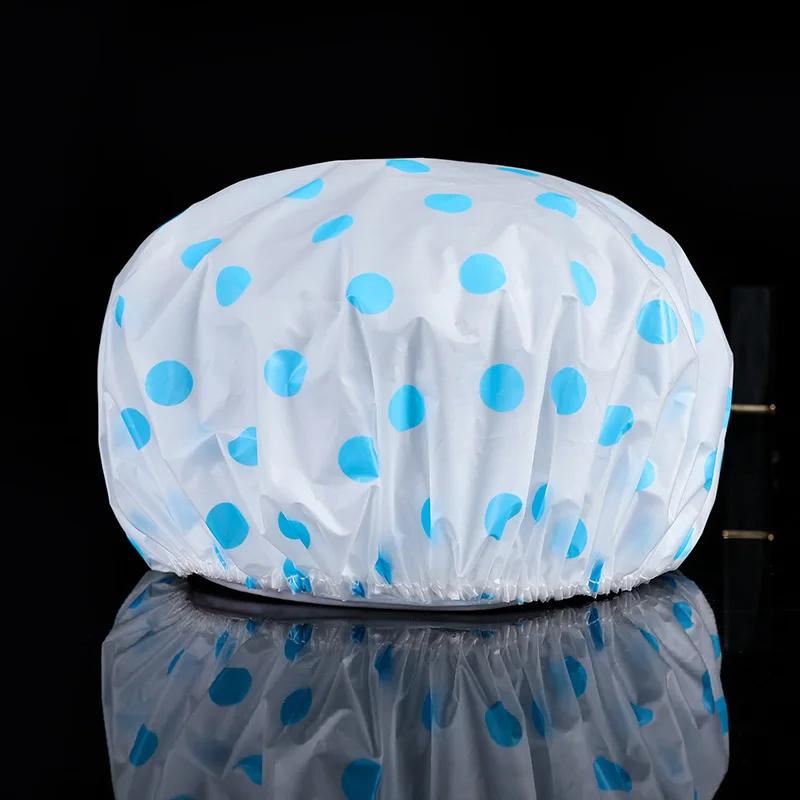 Cappello Doccia Colorato Ispessito Non Usa e Getta Bagno Impermeabile Pois EVA Adulto Doccia Anti-olio Impermeabile Cappello