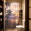 Beach Landscape Shower Curtain With Polyester Material Modern Style For Bathroom Decor