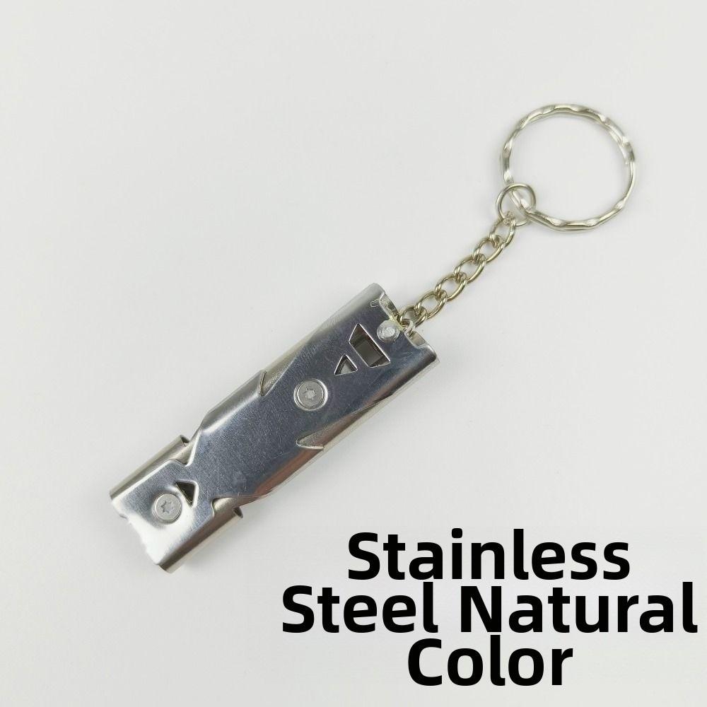 Новая титановая/нержавеющая сталь Высокодецибельная свистулька Портативная 6 цветов Брелок-свистулька Двухтрубная свистулька Инструмент для улицы