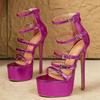 Pesstwei Street Style Design Narrow Band Buckle Strap Womens Sandals Sexy Ultra Stiletto High Heels Stripper Shoes