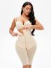 Plus Size Extended Strap Bodysuit Shapewear, Front Zipper Hook Tummy Control Butt Lifter
