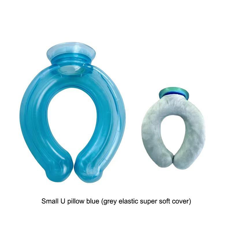 

U-shaped Ice Hot Compress Pillow Fit Neck Protection Cold Water Bottle Cushion Outdoor Sports Running Cycling Water Bag 22CM озеро синього кольору