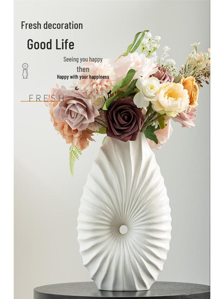 Creative Soft Style Pointed Mouth Ceramic Vase - Simple Desktop Ornament