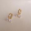 Elegant Literary Design Gold-Plated S925 Sterling Silver Bow Earrings for Women