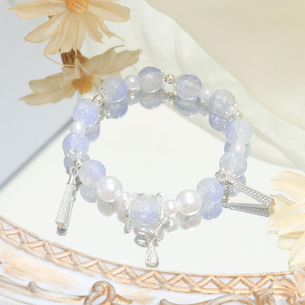 Original Design Pearl Mermaid Tears Super Immortal Starry Sky Beaded Bracelet Female Niche Sweet Mori Girlfriend Versatile Bracelet