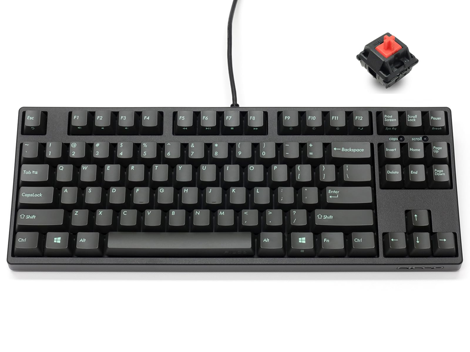

FILCO Majestouch ASK CHERRY MX Silent Red Axis Tenkeyless English Layout 87 Keys Equipped with PBT Molded Asphalt Keycaps Supports Rollover Equipped