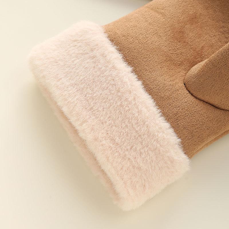 1 Pair Fleece Lined Half Finger Gloves Winter Touchscreen Gloves For Women Warm Thermal Mittens For Office & Outdoor Use