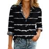 Women's Fashionable Casual Loose Geometric Patchwork Print Long,sleeved Shirt