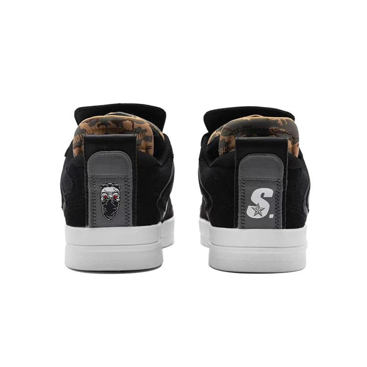 Li Ning Wei Wu Pro Chang An Youth Fabric Slip Resistant Wear Resistant Lightweight Low Top Skate Shoes Men Sneakers Black-Camouflage AECR059-1