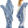 Shark Adult Cartoon Onesie Pajamas & Sleeping Bag - Coral Fleece Animal Robe Homewear