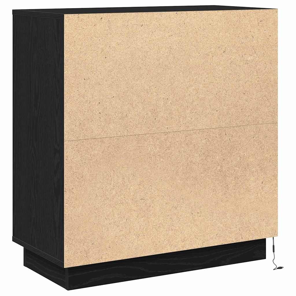 Sideboard in Black Oak Look 71 x 34.5 x 75 cm Particleboard