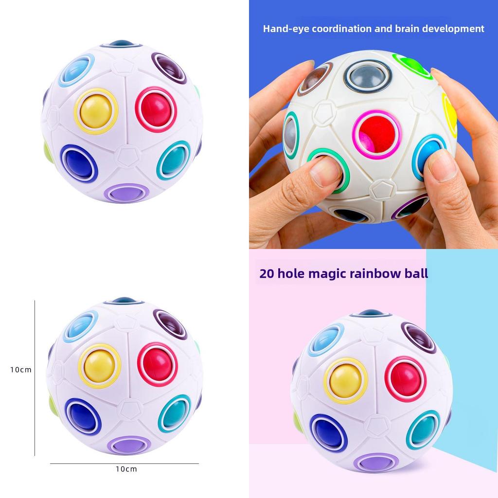 Rainbow Ball 20 Hole Puzzle Toy For Kids Brain Teasers Educational Gift