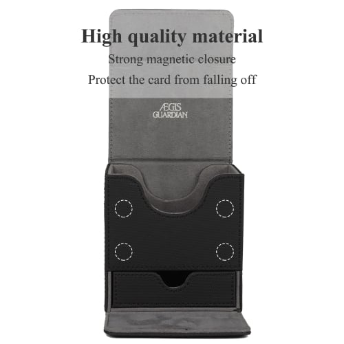 AEGIS GUARDIAN Card Deck Box with Dice Tray for MTG Cards, Commander Deck Box, Fits Over 150 Sleeved Cards, PU Leather Card Storage Box with Strong Ma